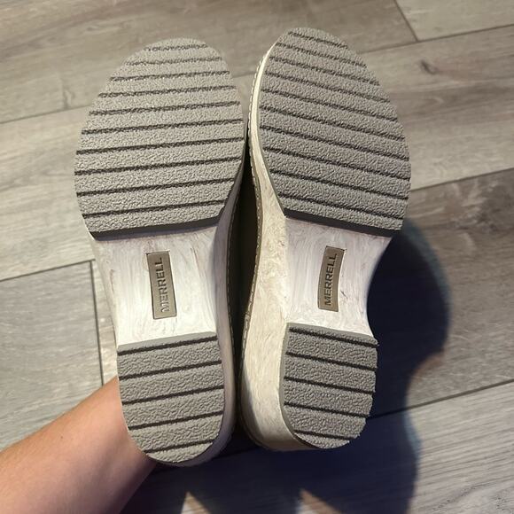 MERRELL Halendi Leather Clog Moon Leather Slingback Wedge 10 NWOB - Picture 6 of 6